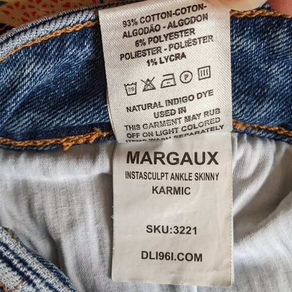DL1961 Margaux Instasculpt Ankle Cropped Skinny Blue Jeans in Karmic Sz 28 - Picture 11 of 11